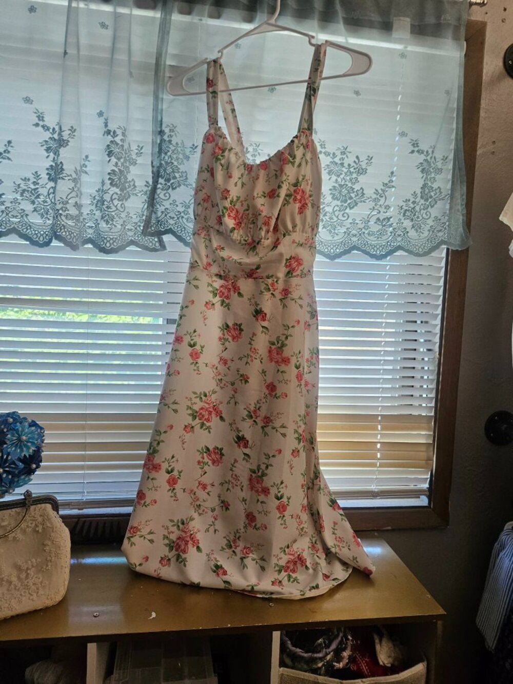Belle Poque White Floral Vintage Style Dress
